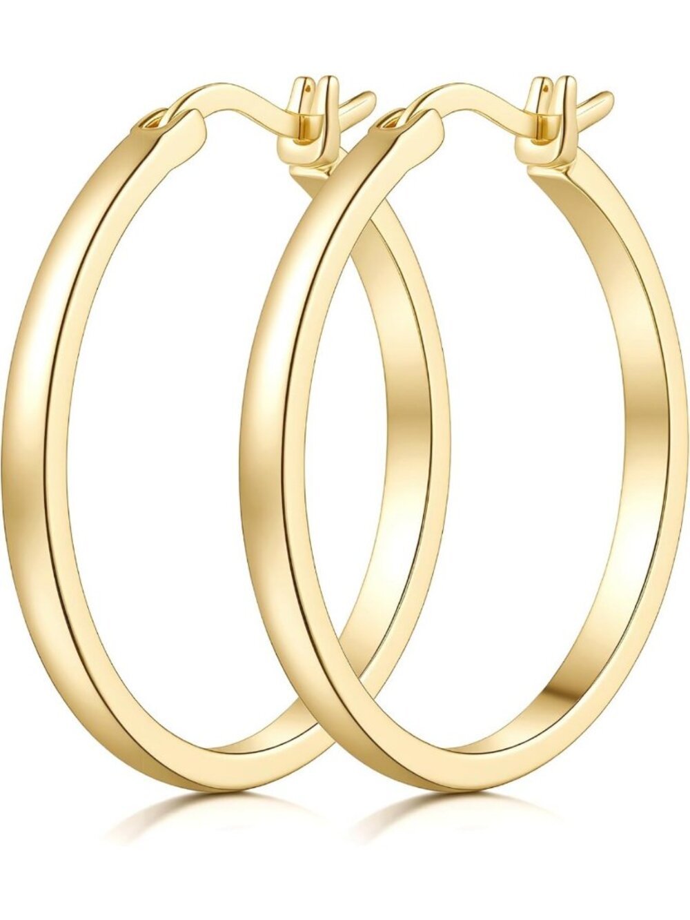 Elegant 14K Gold Hoop Earrings for Women - Stylish, Lightweight & Versatile